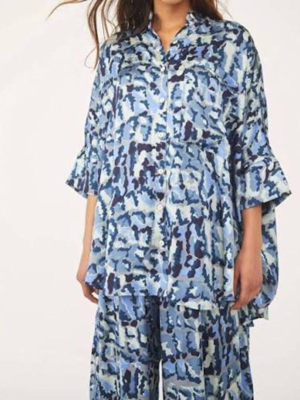 Free People Women’s Oversized Goddess Sleep Button-Down Shirt Size L